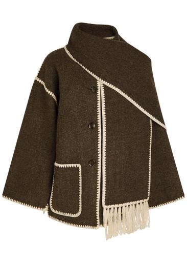 Scarf-effect wool-blend jacket by TOTEME