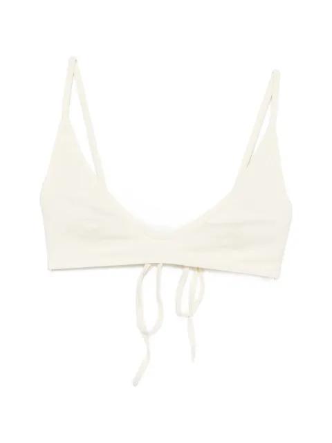 Scoop-neck tie-fastening bikini top by TOTEME