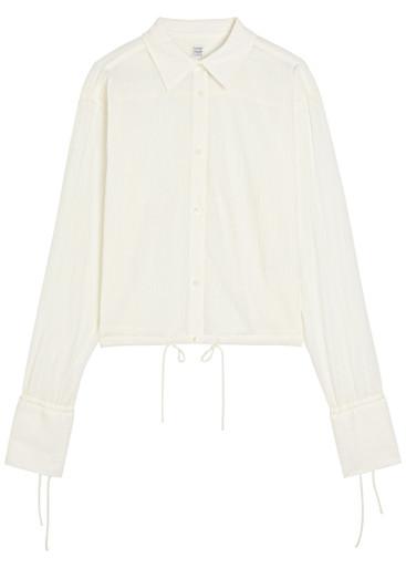 Semi-sheer plissé cotton shirt by TOTEME