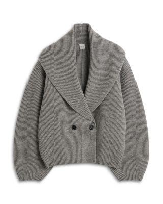 Shawl Lapel Cardigan Sweater by TOTEME