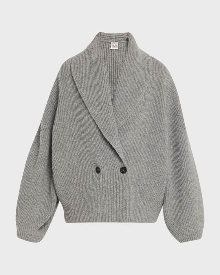 Shawl Lapel Wool Cardigan by TOTEME