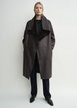 Shearling wrap coat dark brown petite by TOTEME Shearling wrap coat dark brown petite by TOTEME