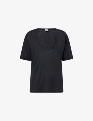 Short-Sleeve Cotton-Silk Blend T-Shirt by TOTEME