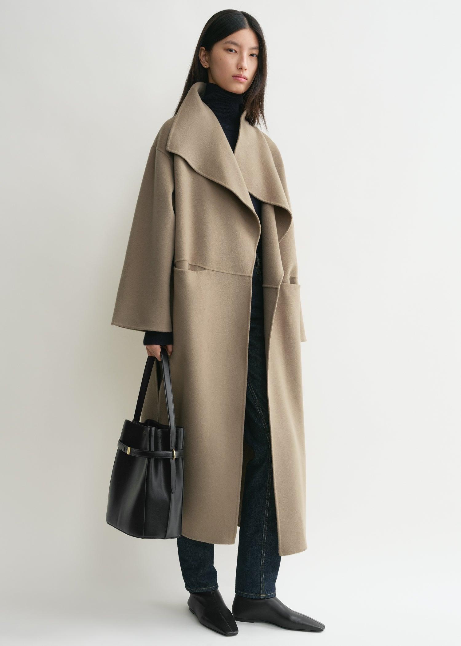 Signature wool cashmere coat truffle by TOTEME