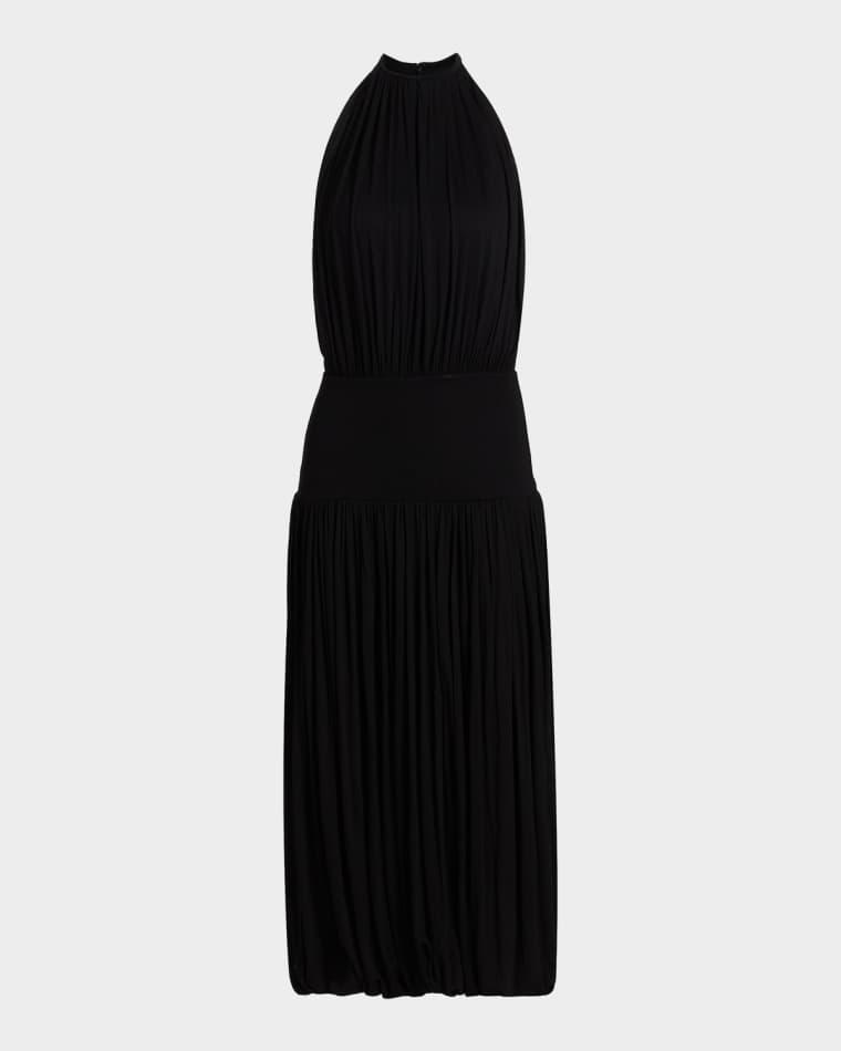 Sleeveless Gathered Balloon Midi Dress by TOTEME