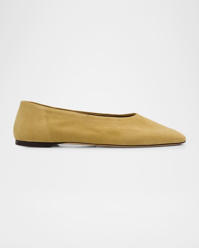 Slip Suede Ballerina Flats by TOTEME