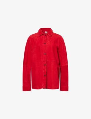 Soft Long-Sleeves Suede Overshirt by TOTEME