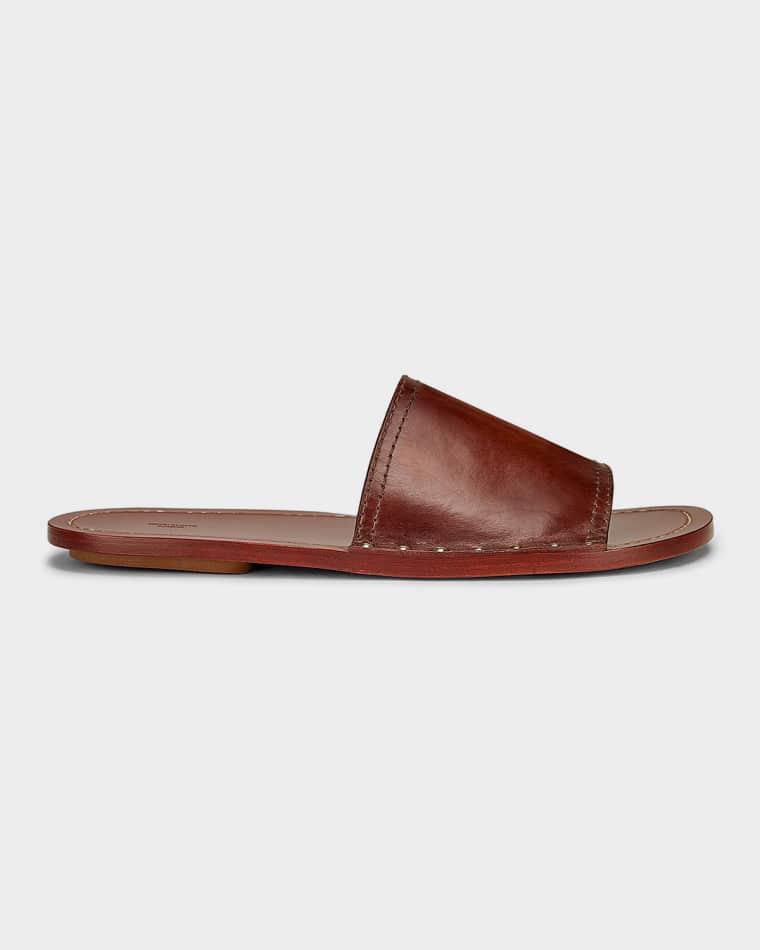 Studded Leather Slides by TOTEME