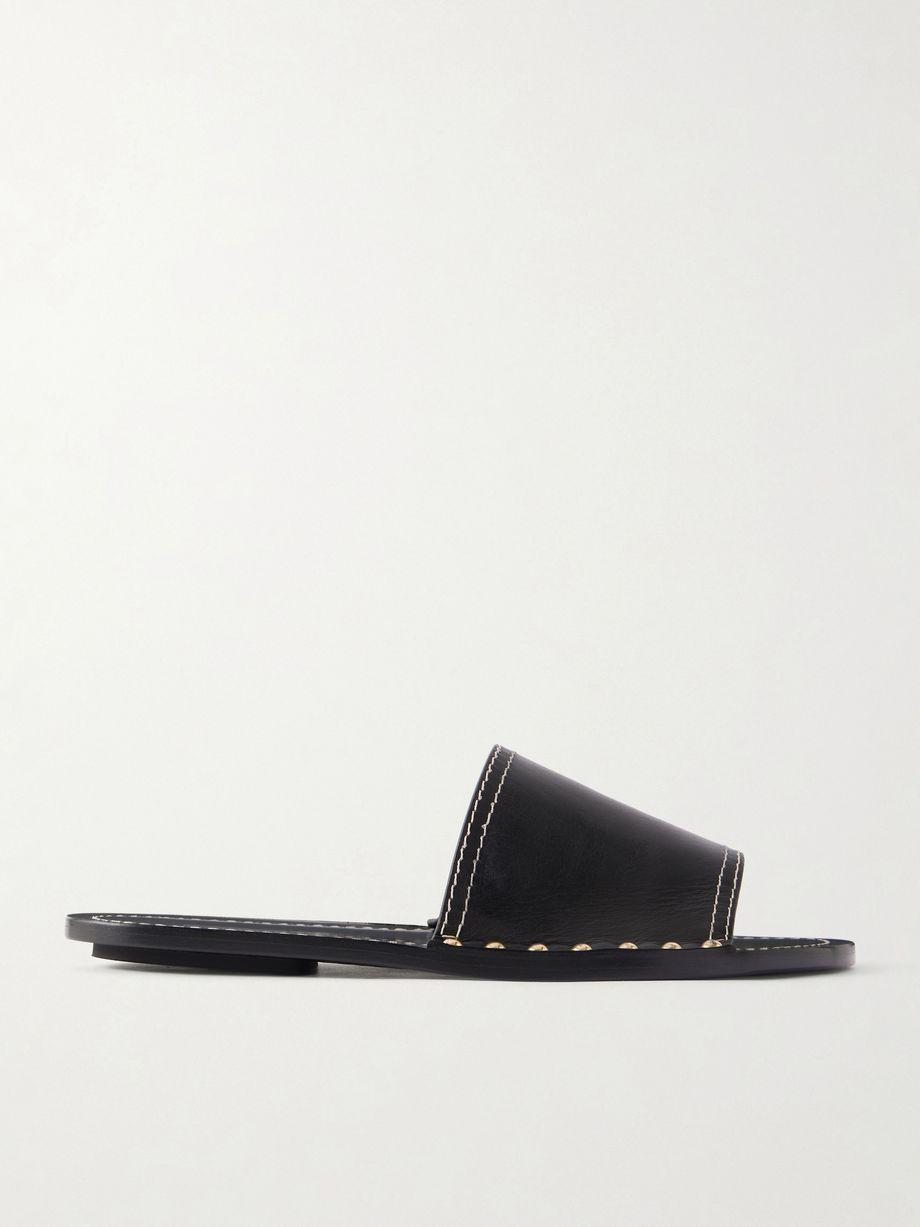 Studded leather slides by TOTEME
