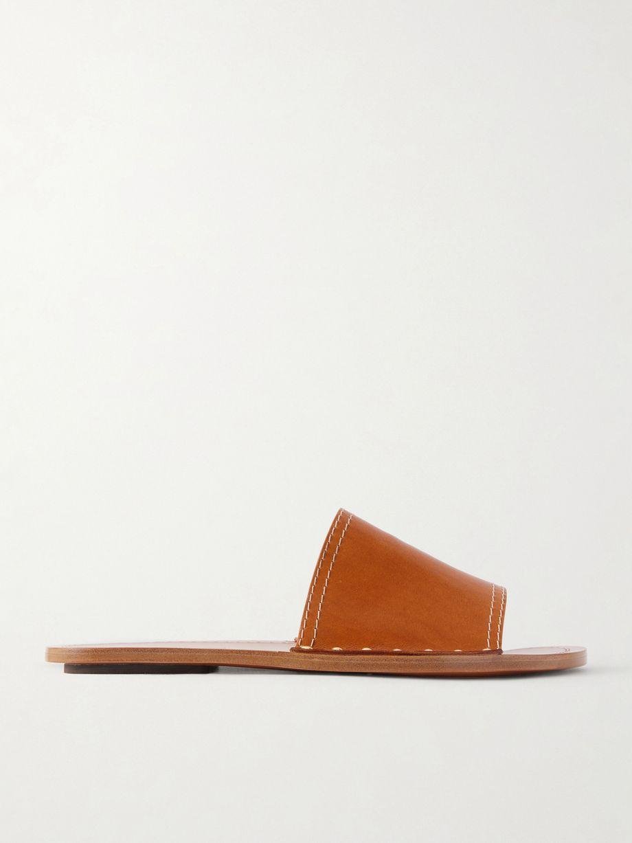 Studded leather slides by TOTEME