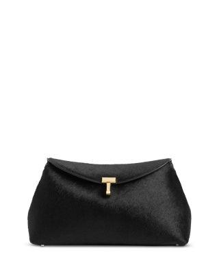 T Lock Calf Hair Convertible Clutch by TOTEME