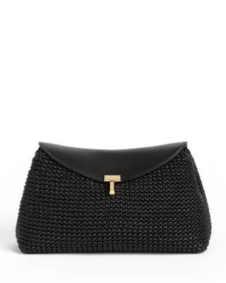 T-Lock Woven Leather Convertible Clutch by TOTEME