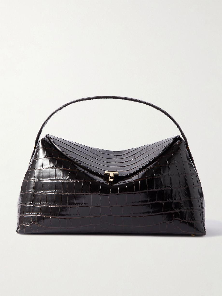 T-Lock croc-effect leather shoulder bag by TOTEME