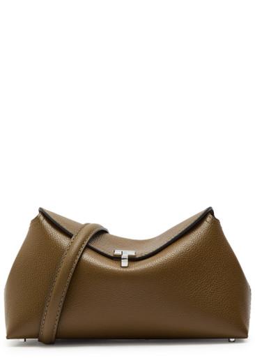 T-Lock grained leather clutch by TOTEME