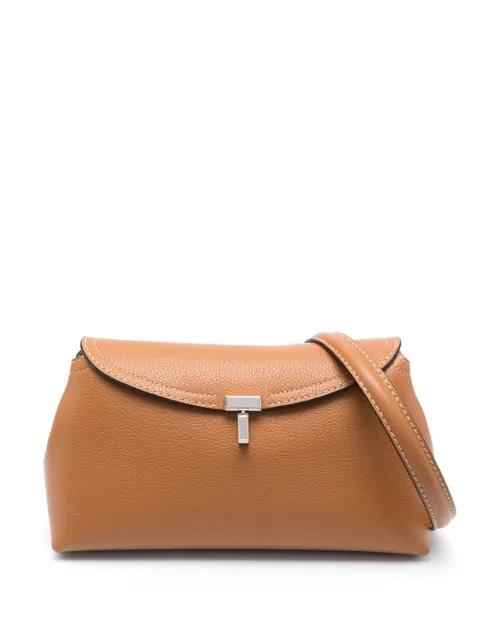 T-Lock grained-leather shoulder bag by TOTEME