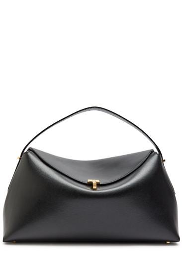 T-Lock leather top handle bag by TOTEME