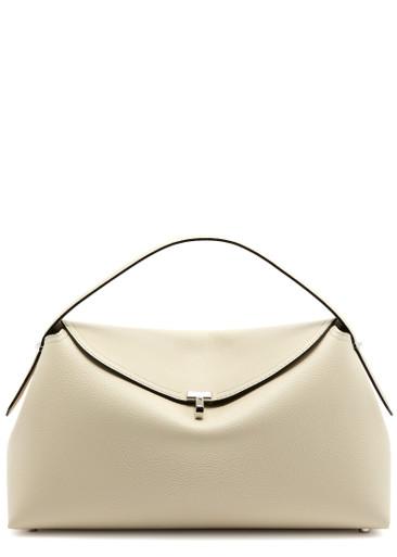 T-Lock leather top handle bag by TOTEME