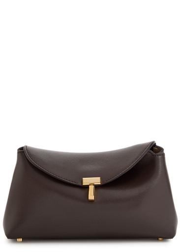 T-Lock mini leather clutch by TOTEME