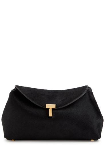 T-Lock mini pony hair clutch by TOTEME