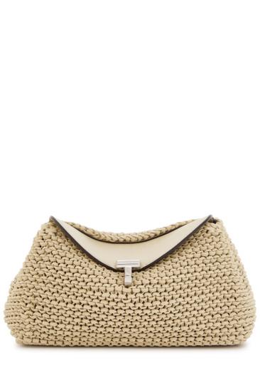 T-Lock mini woven leather clutch by TOTEME