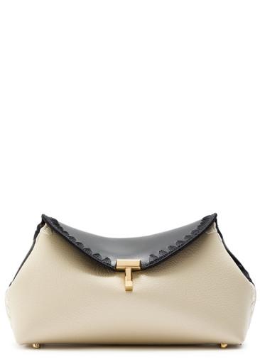 T-Lock panelled mini leather clutch by TOTEME