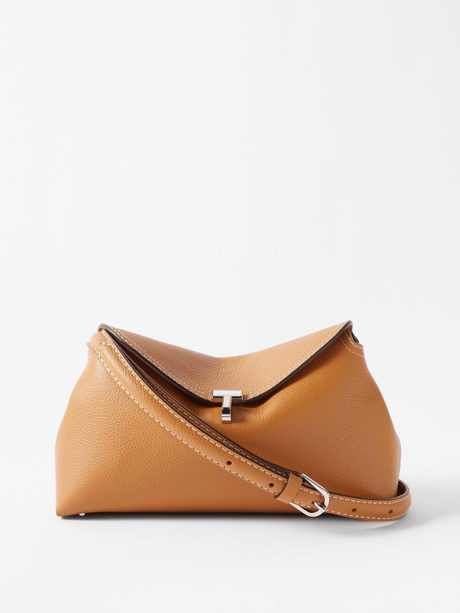 T-Lock small grained-leather cross-body bag by TOTEME