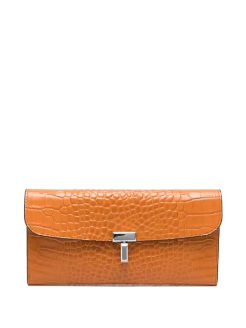 T-lock crocodile-embossed wallet by TOTEME