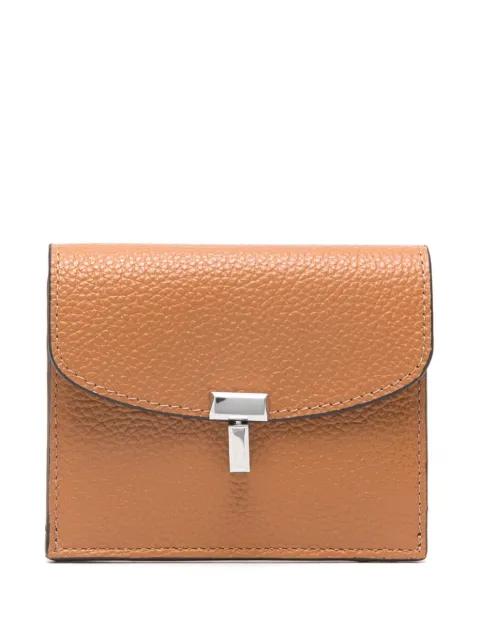 T-lock grained leather cardholder by TOTEME