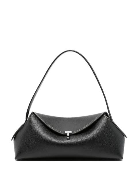 T-lock grained-leather shoulder bag by TOTEME
