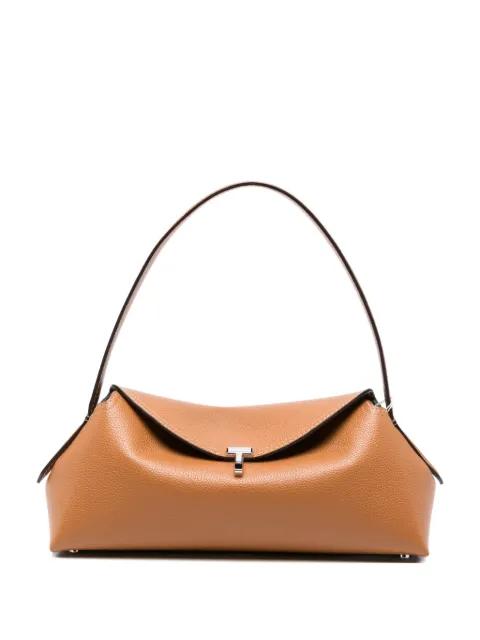 T-lock grained-leather shoulder bag by TOTEME