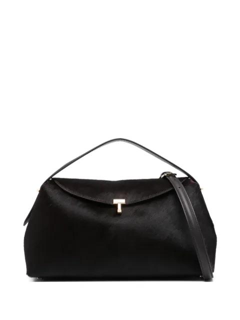T-lock pony hair top handle bag by TOTEME