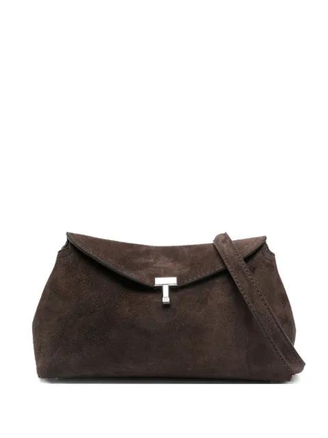 T-lock suede clutch by TOTEME