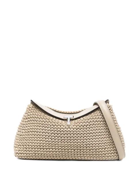 T-lock woven-leather clutch bag by TOTEME