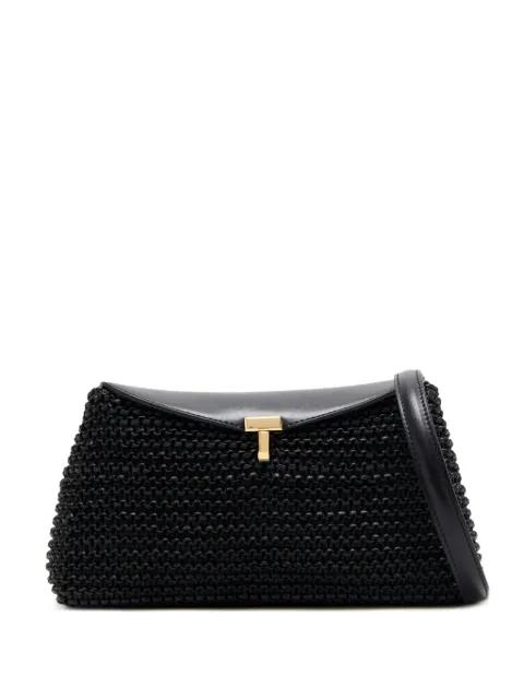 T-lock woven leather clutch bag by TOTEME