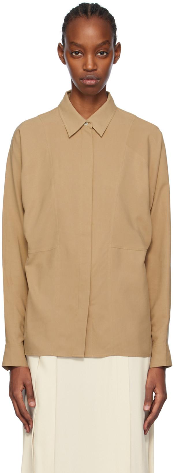 Tan Paneled Shirt by TOTEME