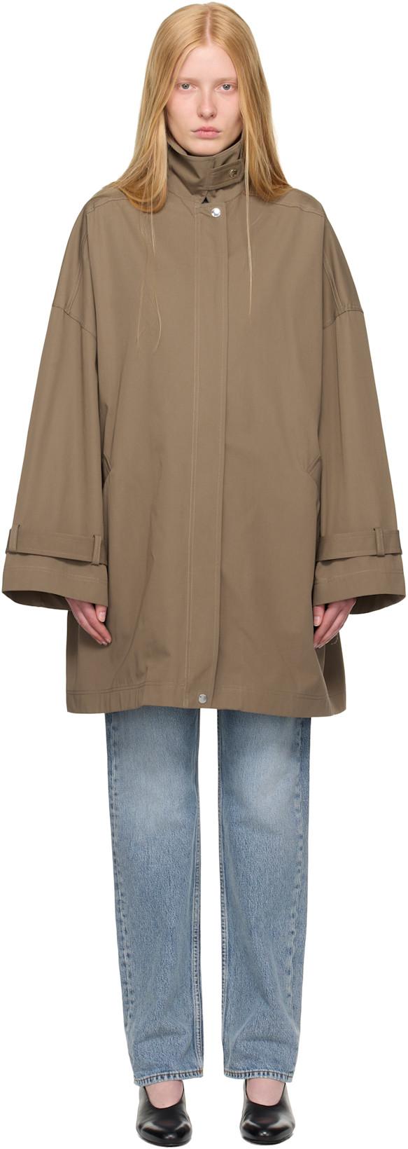 Taupe Oversized Trench Coat by TOTEME