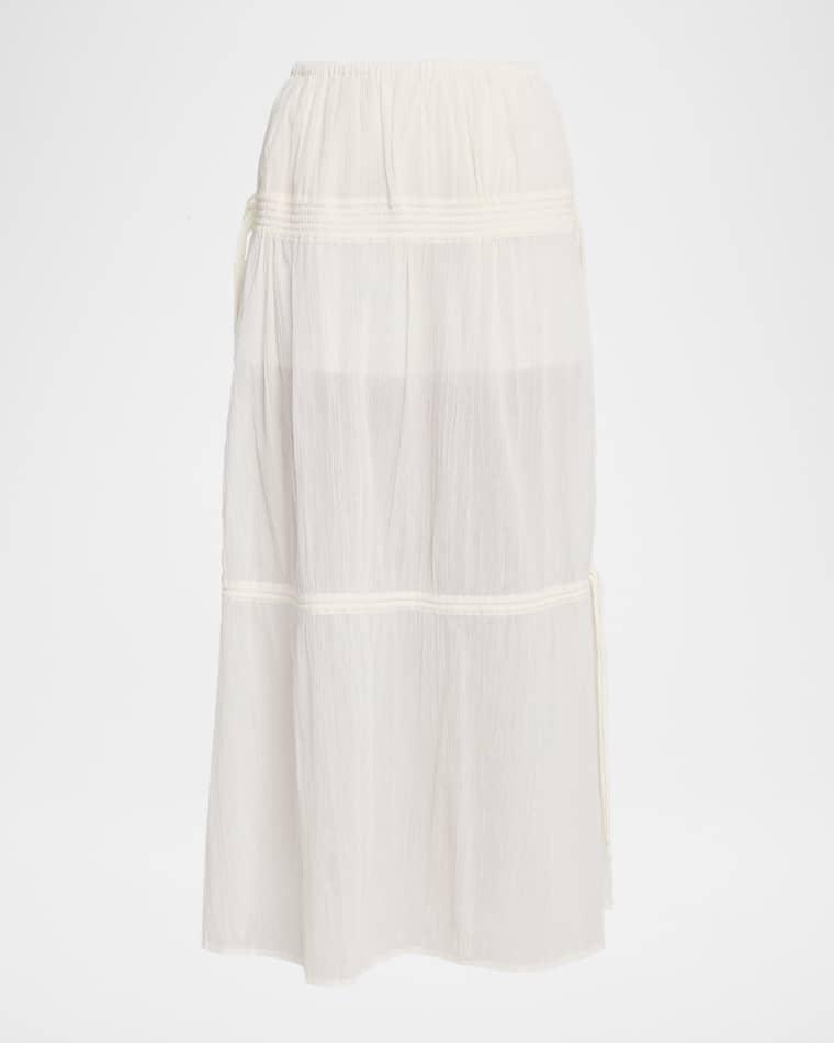 Tiered Drawstring Maxi Skirt by TOTEME