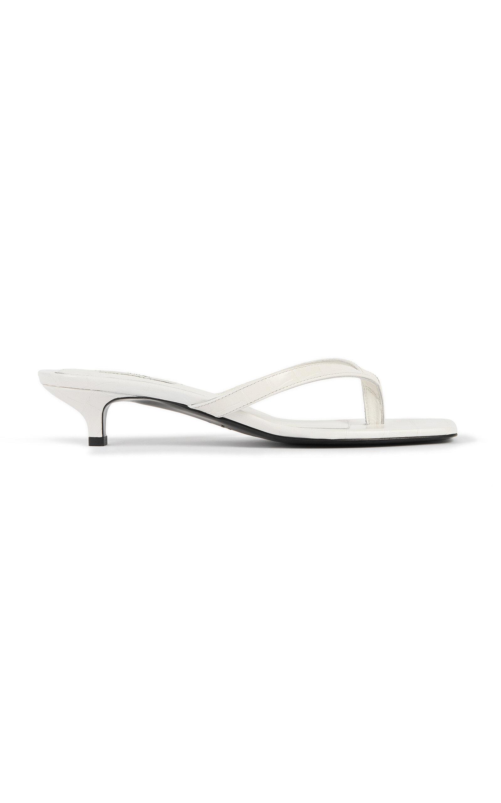 Toteme Croc-Embossed Leather Flip-Flop Sandals - Moda Operandi by TOTEME