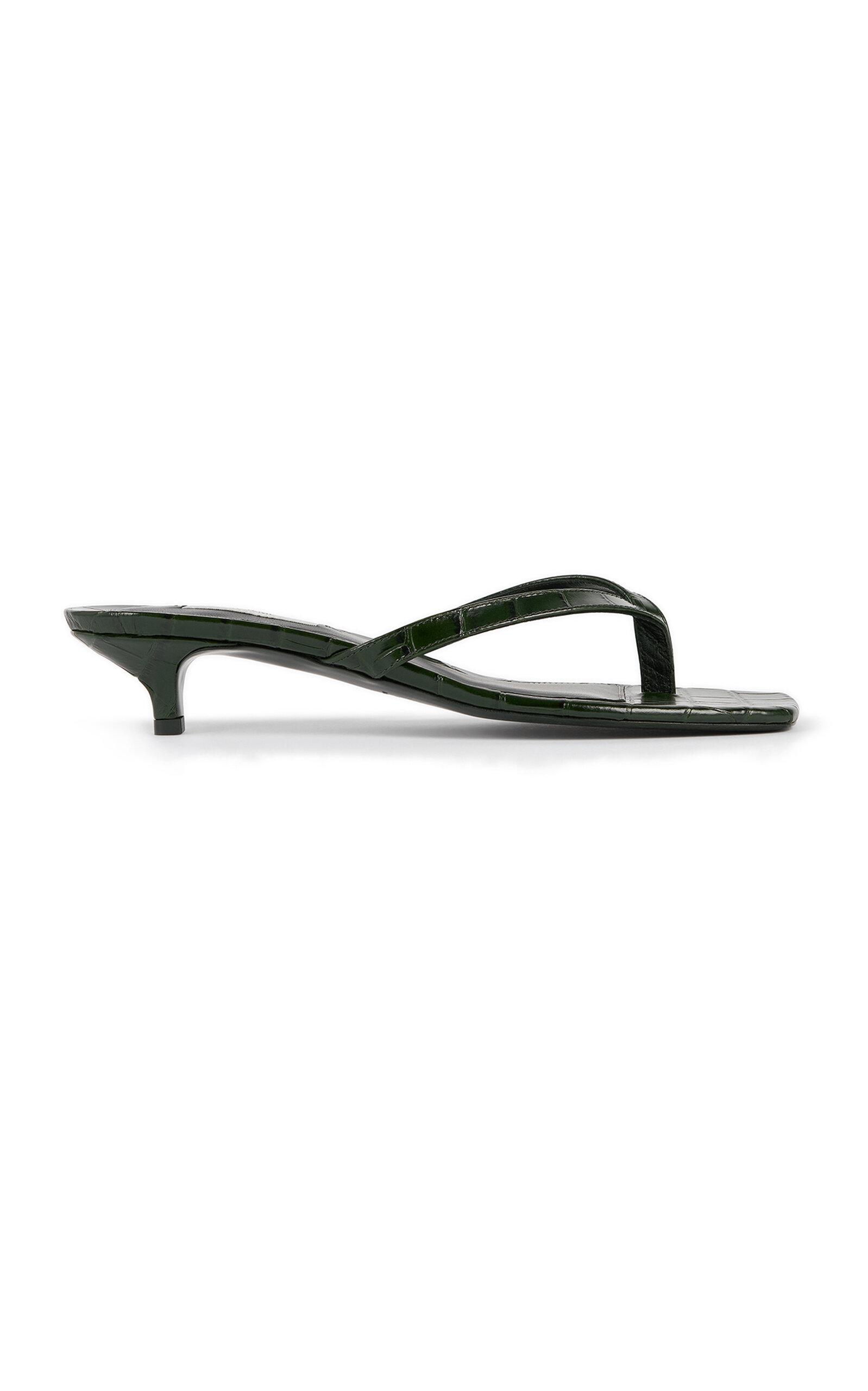 Toteme Croc-Embossed Leather Flip-Flop Sandals - Moda Operandi by TOTEME