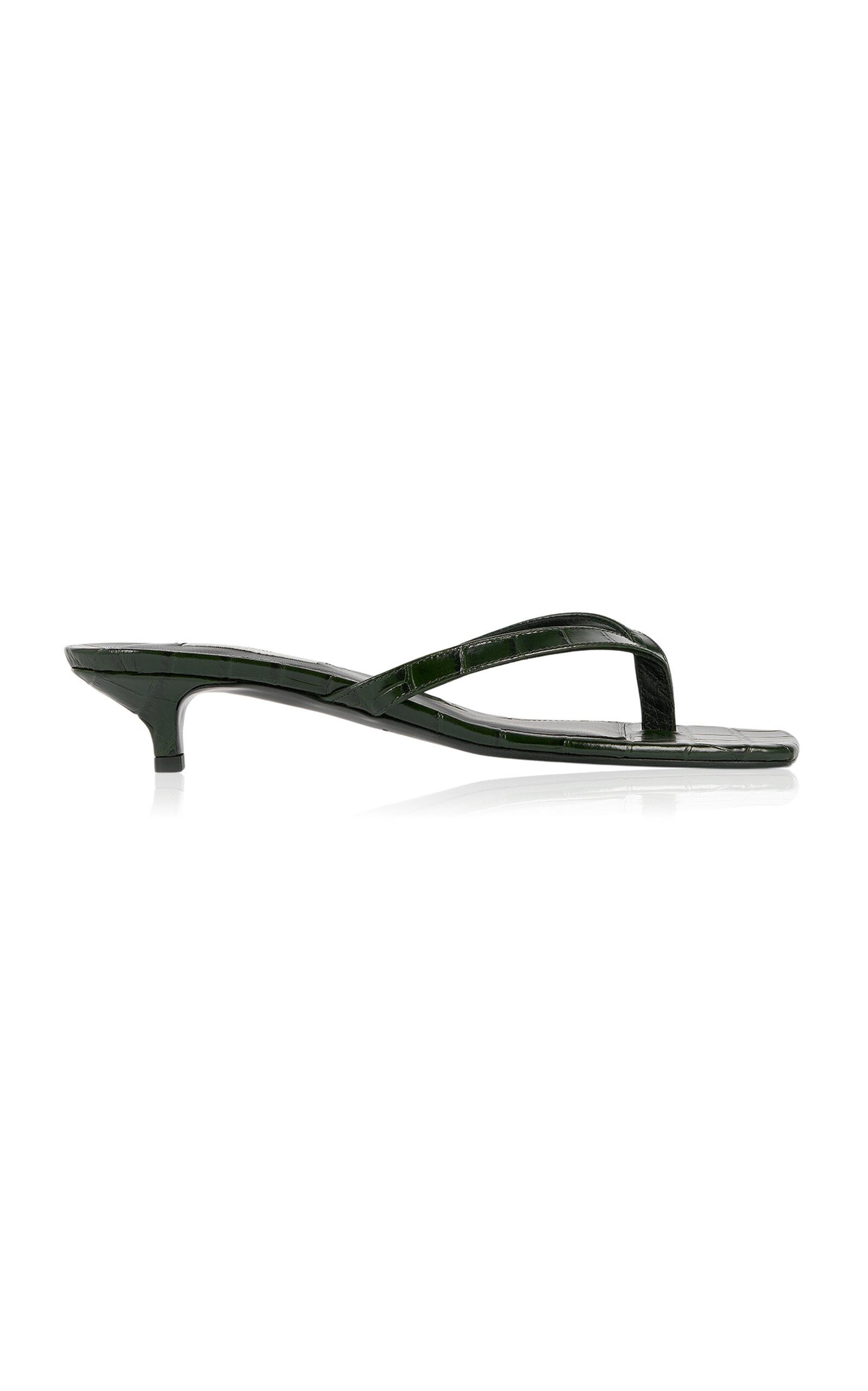 Toteme Croc-Embossed Leather Flip-Flop Sandals - Moda Operandi by TOTEME
