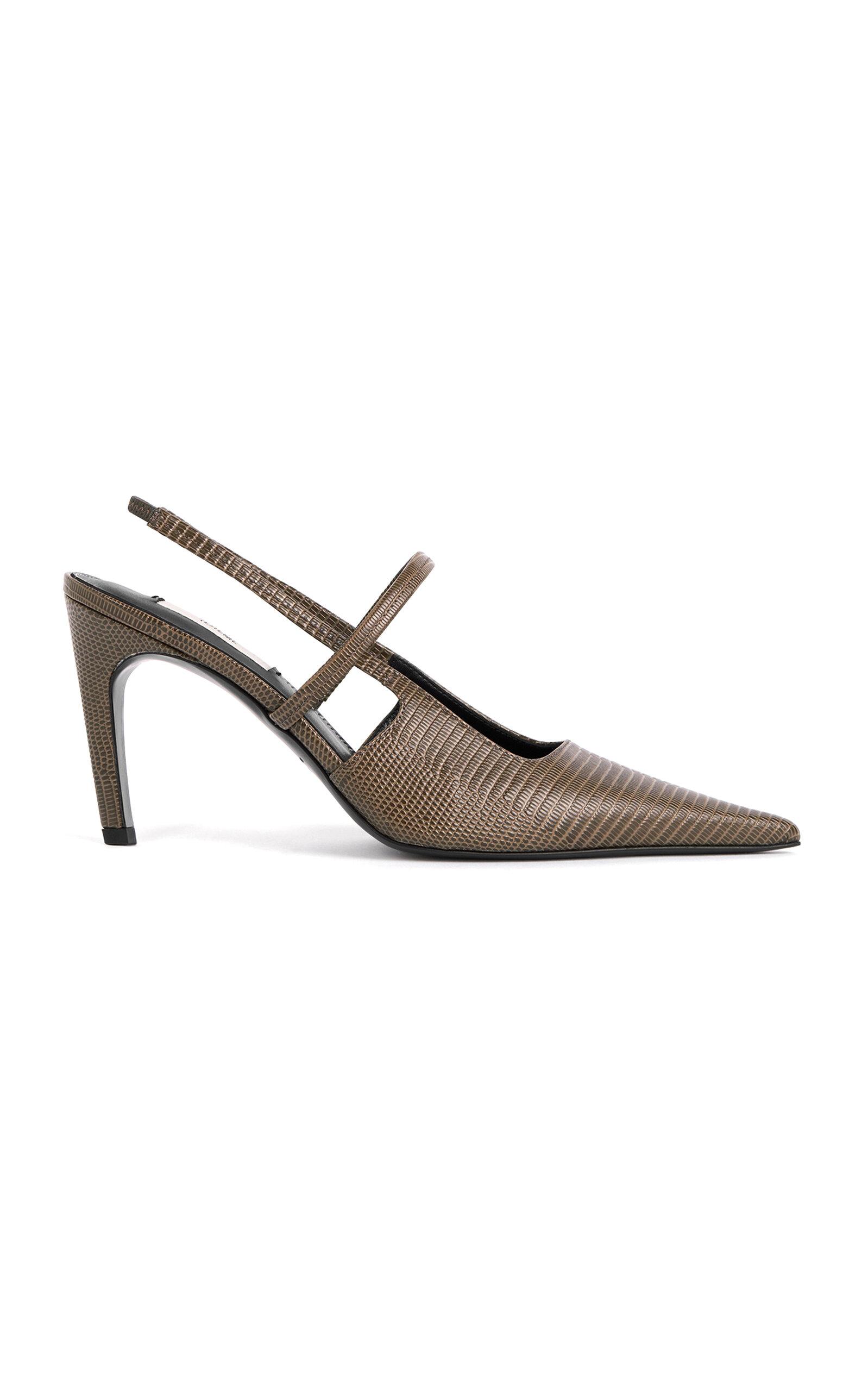 Toteme Lizard-Embossed Leather Slingback Pumps - Moda Operandi by TOTEME