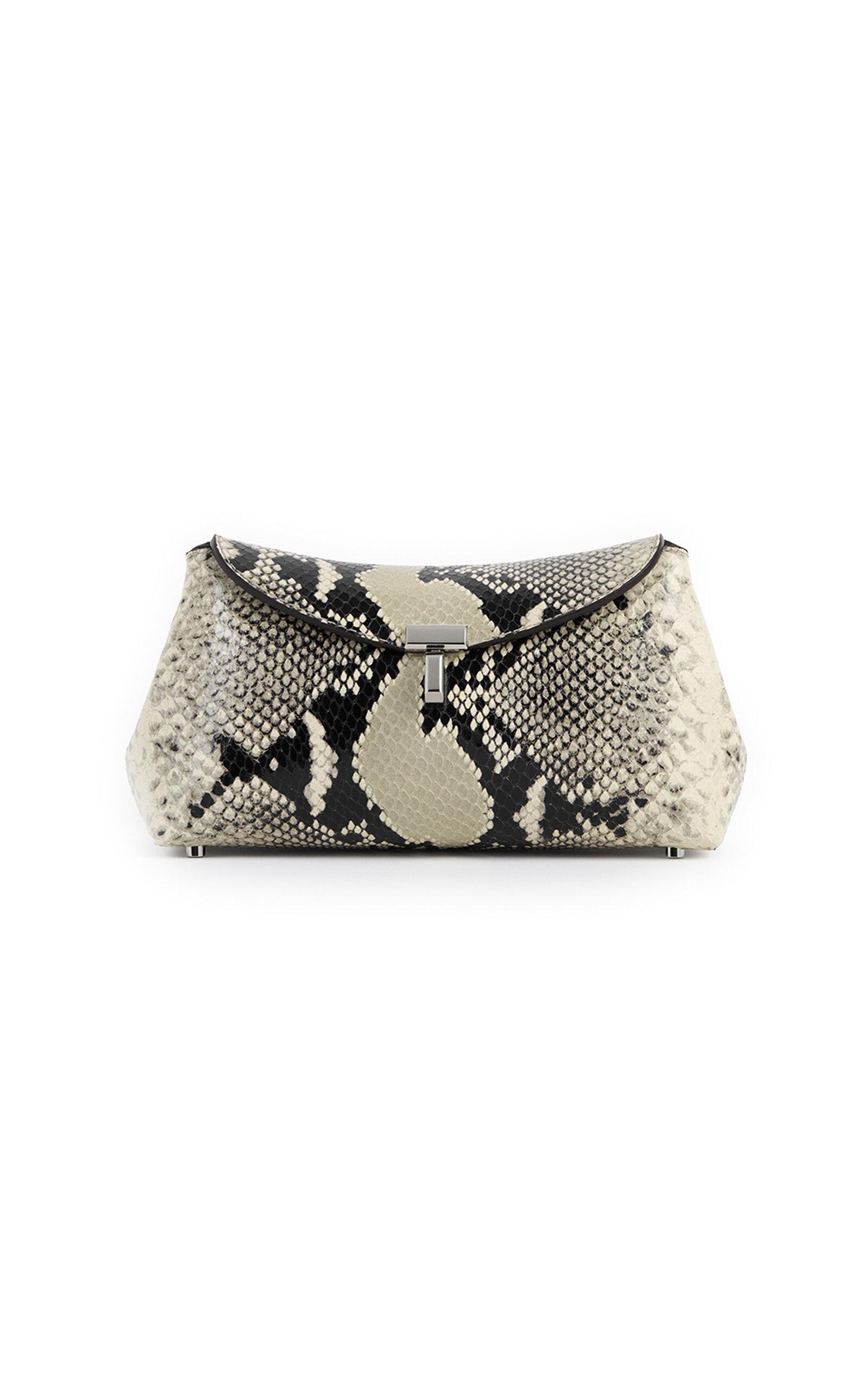 Toteme Mini T-Lock Python-Embossed Leather Clutch - Moda Operandi by TOTEME