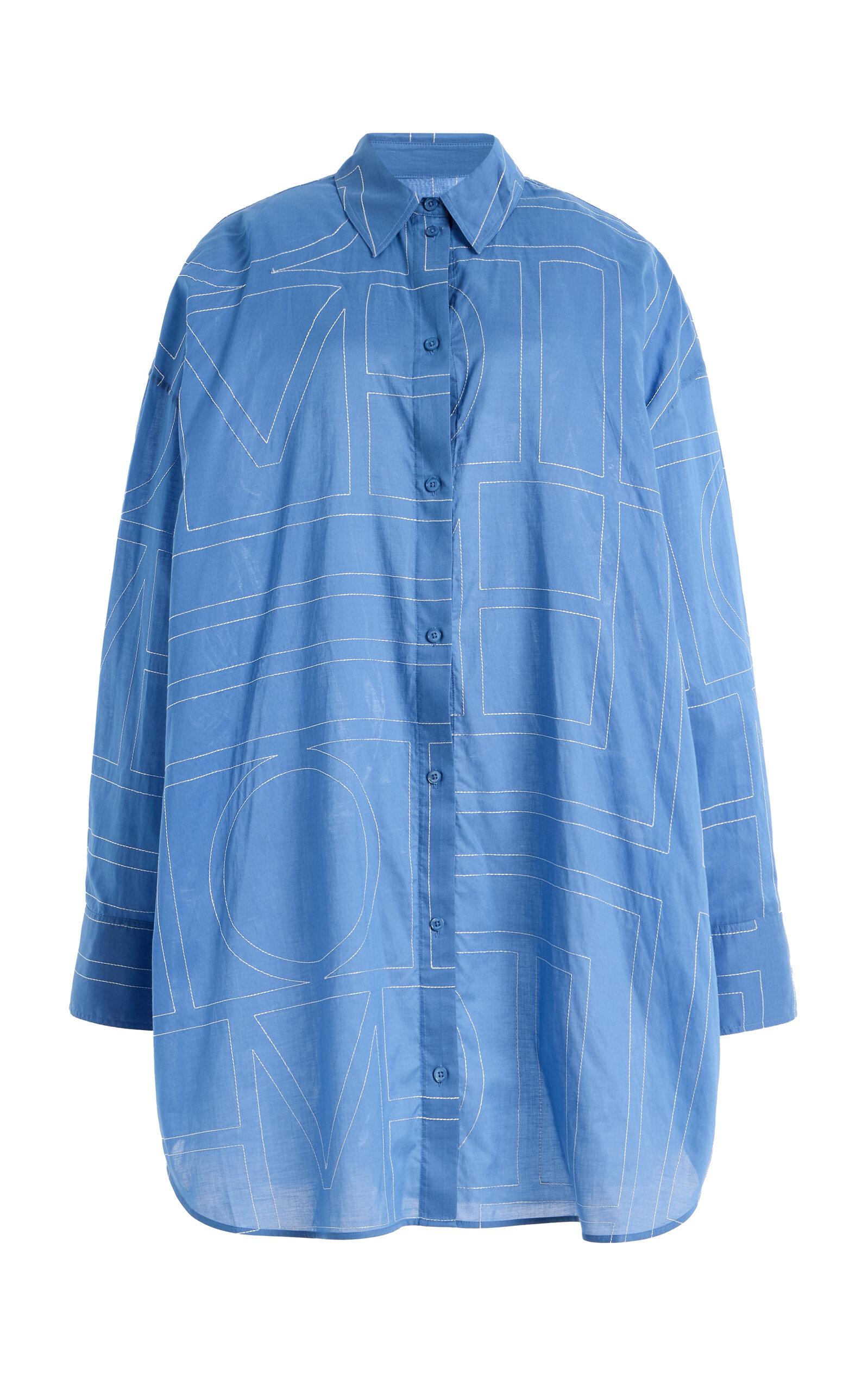 Toteme Monogram Cotton-Blend Long Summer Shirt Dress - Moda Operandi by TOTEME