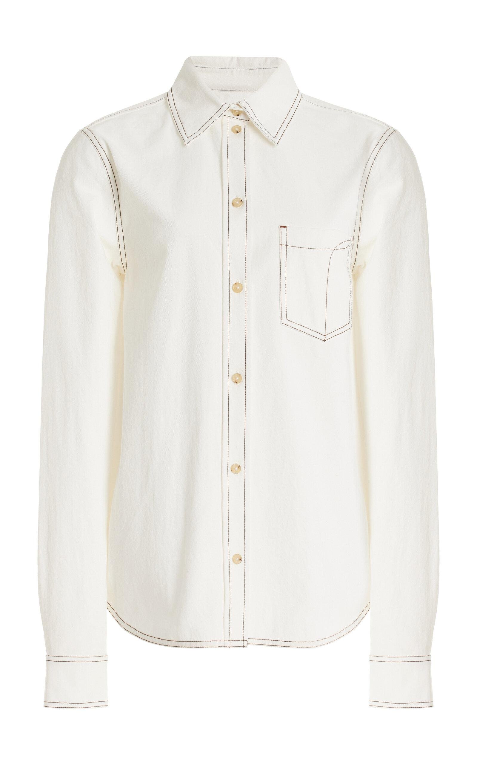 Toteme - Petite Tumbled Organic Cotton Shirt - White - FR 34 - Moda Operandi by TOTEME