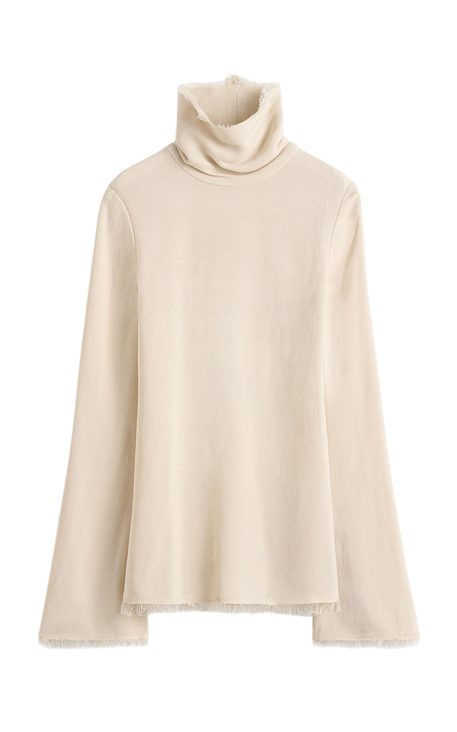Toteme Raw-Hem Crepe Turtleneck Top - Moda Operandi by TOTEME