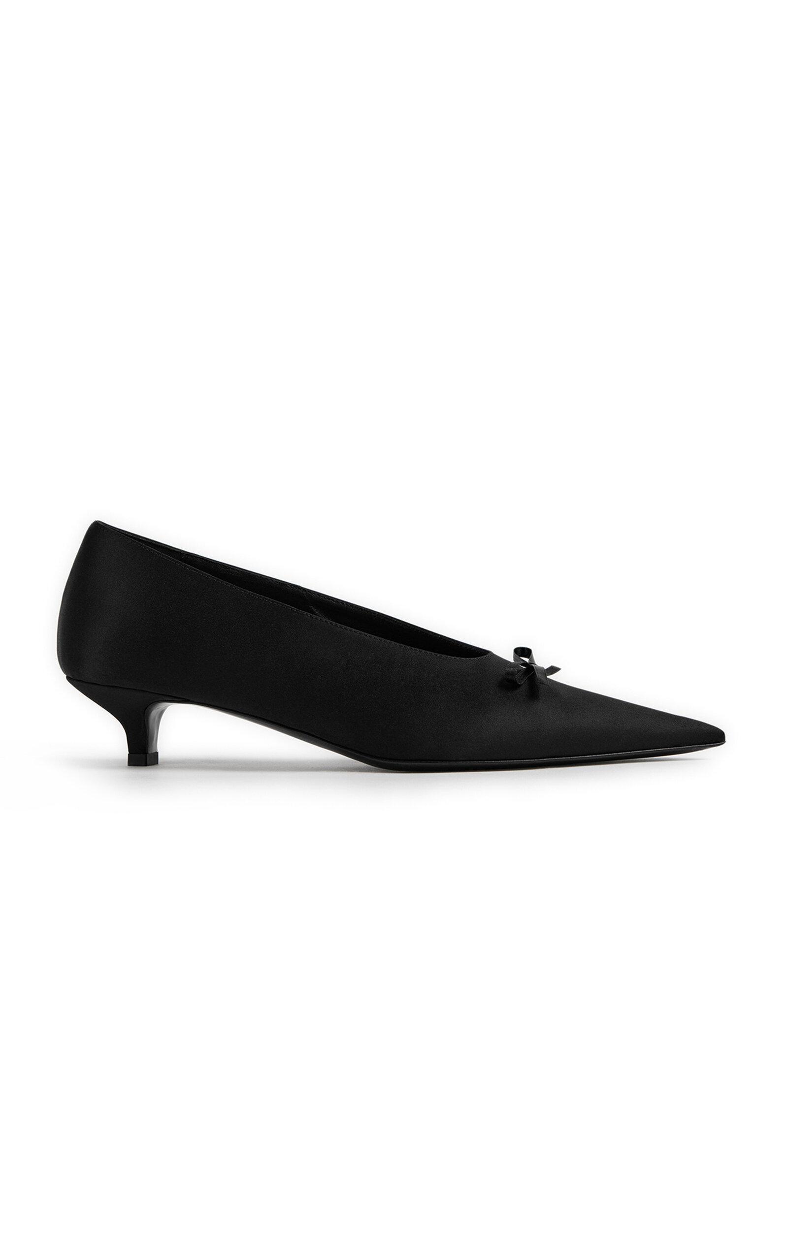 Toteme Sharp Bow Satin Kitten Pumps - Moda Operandi by TOTEME