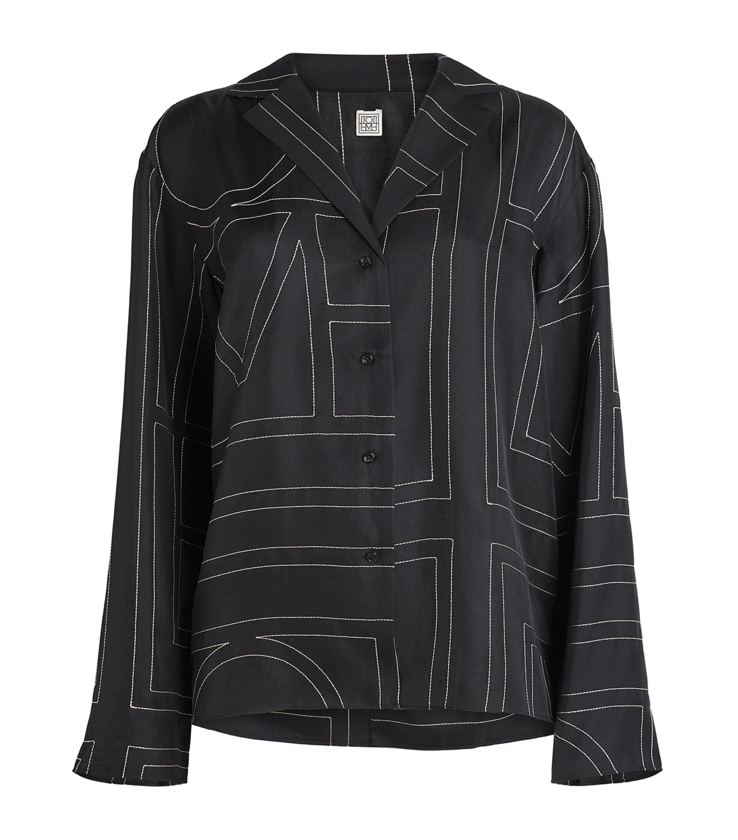 Toteme Silk Embroidered Monogram Shirt by TOTEME
