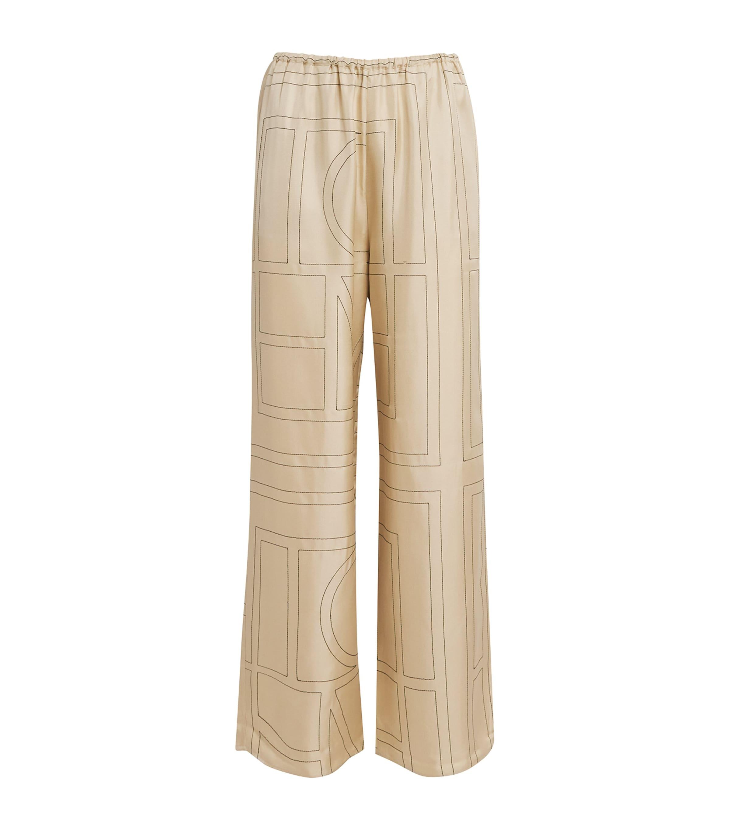 Toteme Silk Monogram Trousers by TOTEME