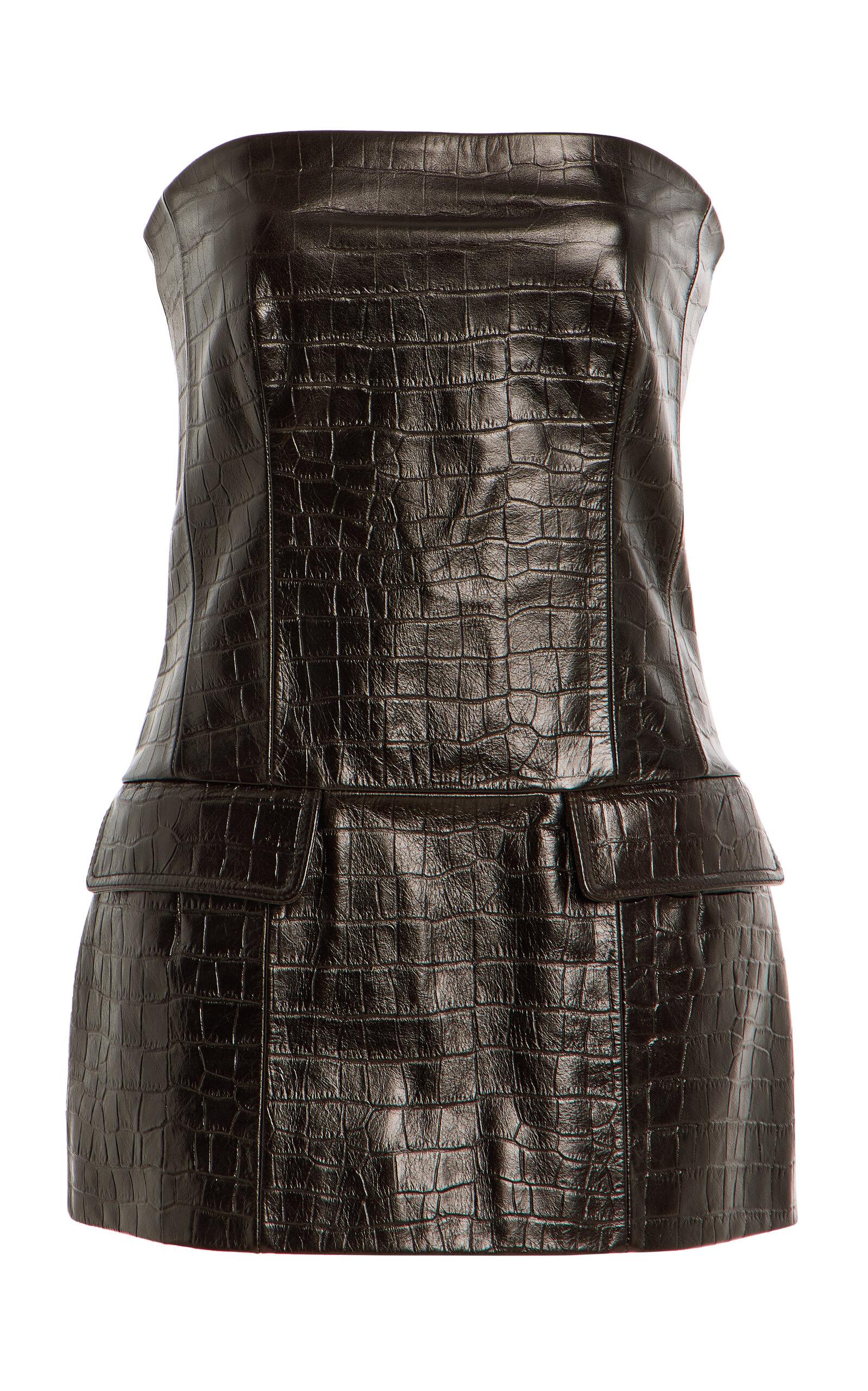 Toteme Strapless Croc-Embossed Leather Strapless Top - Moda Operandi by TOTEME