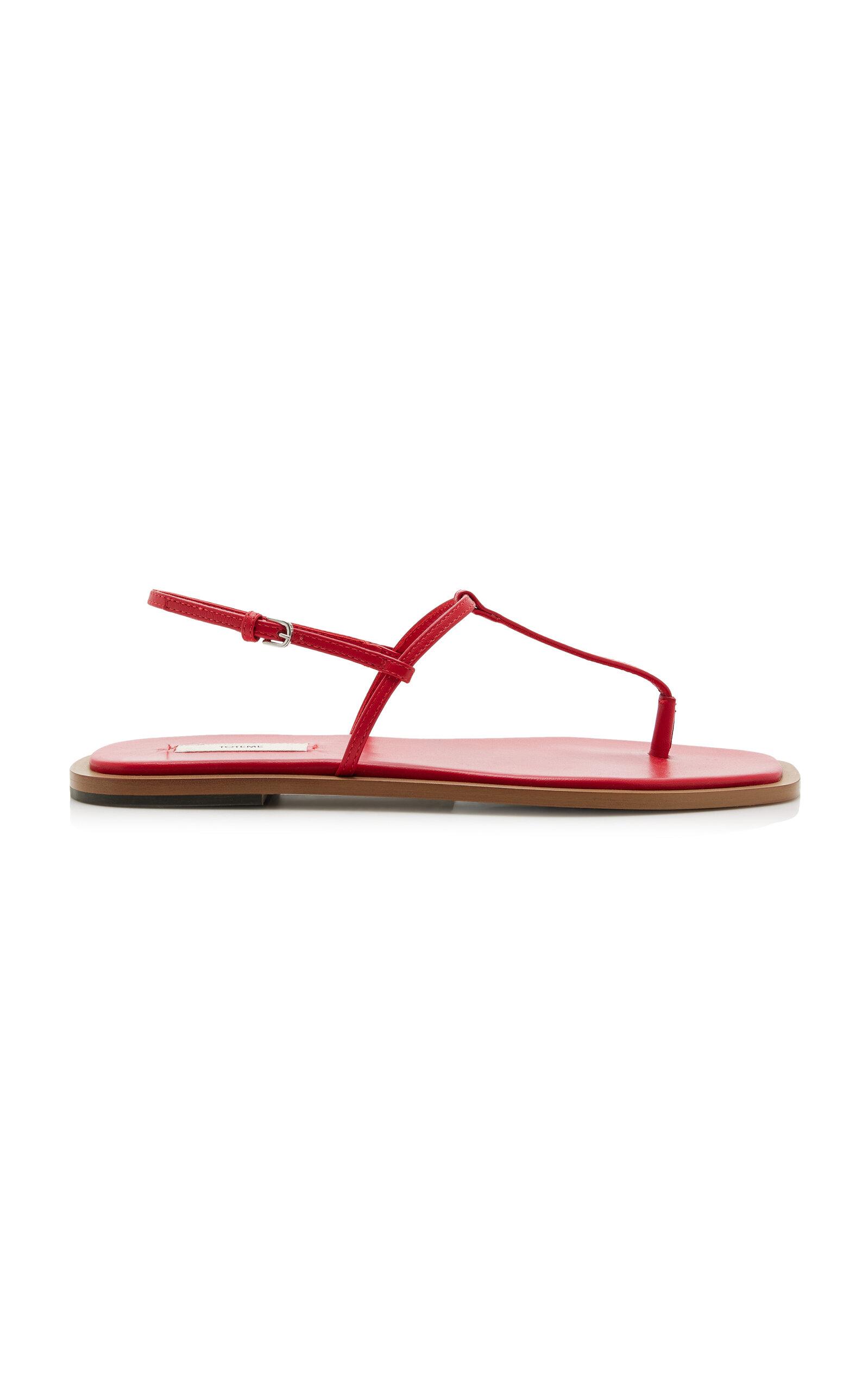 Toteme T-Strap Leather Sandals - Moda Operandi by TOTEME